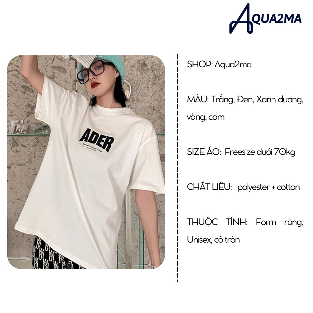 Áo phông rộng Aqua2ma áo thun nam nữ tay ngắn unisex form rộng oversize cotton trắng đen xanh DEAR  freesize 40-70 kg | BigBuy360 - bigbuy360.vn
