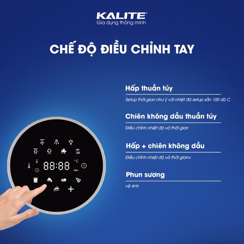 [Mã ELHADEV giảm 4% đơn 300K] Nồi chiên không dầu Kalite Steam Star - Bản mới nhất 2021 - 15L (Hàng chính hãng)