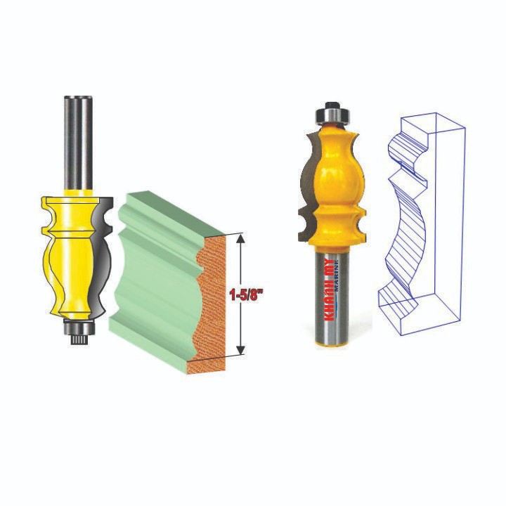 Mũi soi gỗ, Mũi phay gỗ chỉ đuôi cá, hoa văn, cốt 12.7mm