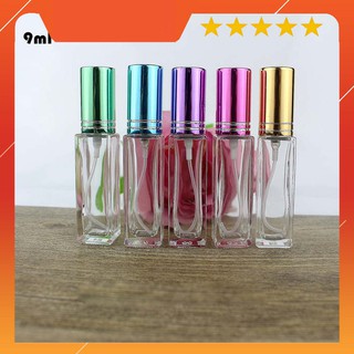 Lọ chiết nước hoa thủy tinh 9ml trụ vuông Ống chiết nước hoa Chai chiết nước hoa Vỏ chiết nước hoa CL379008
