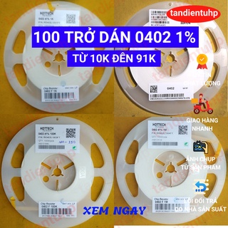 Trở dán 0402 1% trị số từ 10k đến 91k