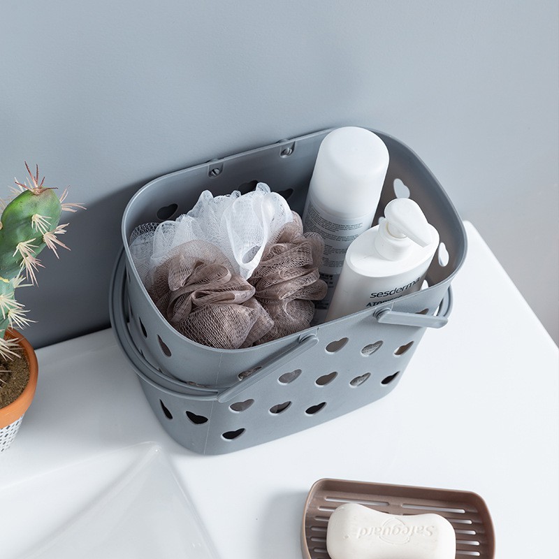 GIỎ nhựa đựng đồ phòng tắm đa năng, rổ nhựa có quai xách để đồ phòng vệ sinh