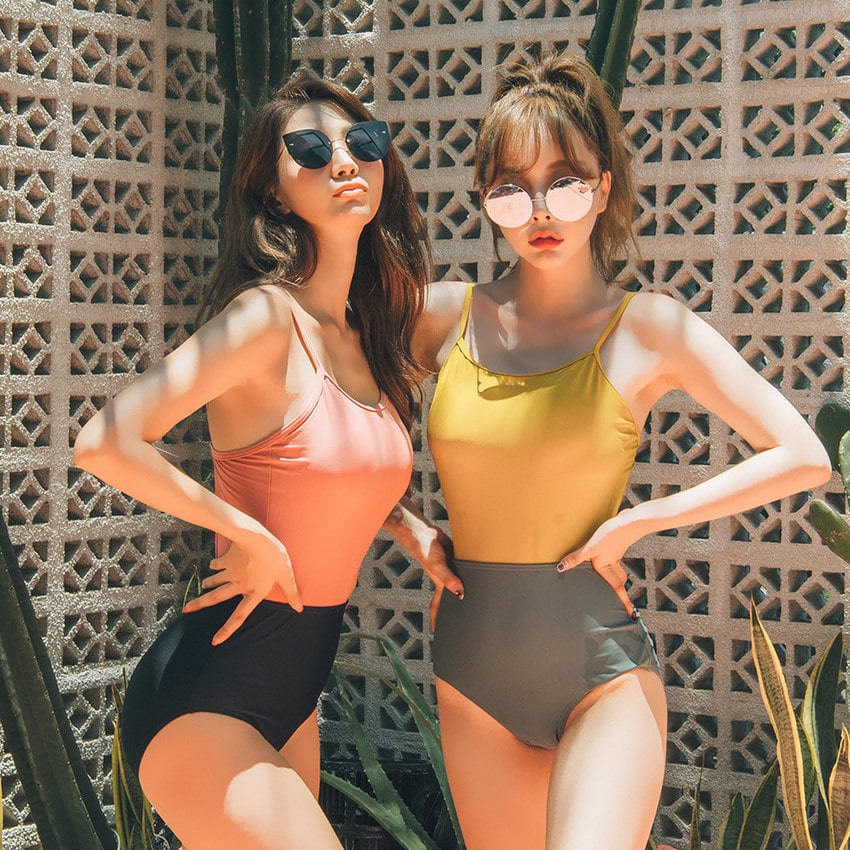 Bikini 1 mảnh, đồ bơi nữ liền thân Bodysuit khoét lưng tôn dáng Hàn Quốc Cici