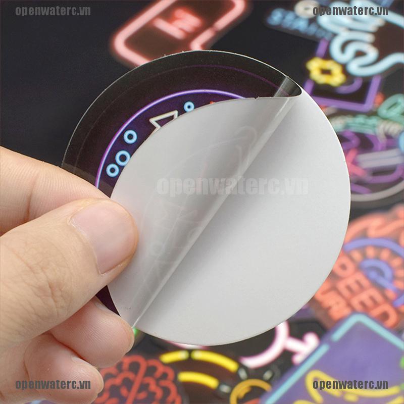 Set 50 miếng dán phong cách đèn neon đáng yêu dành cho trang trí vali máy tính xách tay đàn guitar