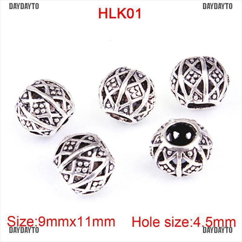 Bộ 10 Vòng Bện Tóc Bằng Hợp Kim Thiết Kế Rỗng Phong Cách Viking Cổ Điển