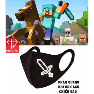 SALE- Khẩu Trang Phản Quang Kiếm Diamond Minecraft Siêu Chất