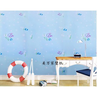 1 mét giấy dán tường trang trí - cá nền xanh dương GG203
