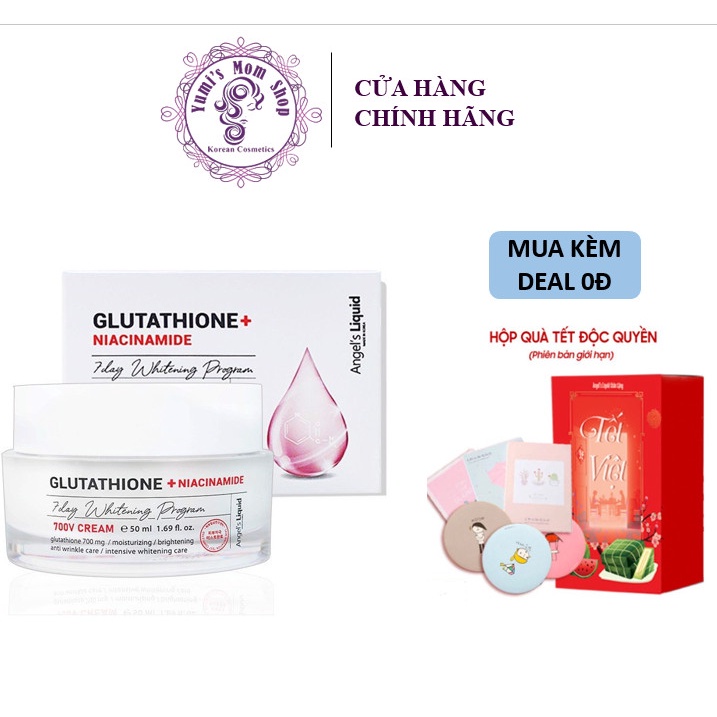 Kem dưỡng trắng Angel's Liquid NIACINAMIDE + GLUTATHIONE 7 day whitening program 700v cream