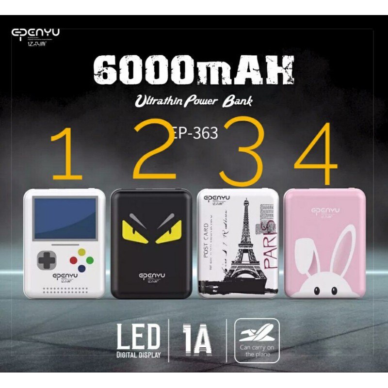 (CHUYÊN SỈ) (MẪU MỚI 2019) SẠC DỰ PHÒNG EPENYU CUTE 6.000MAH SẠC NHANH (GIÁ RẺ)