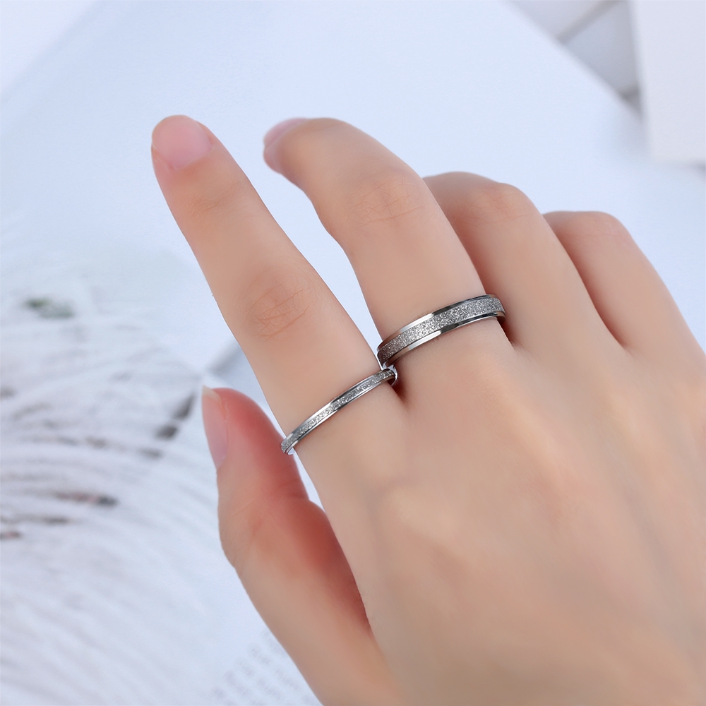 Nhẫn Cưới Nam Nữ Đính Đá Đơn Giản 2/4/6mm