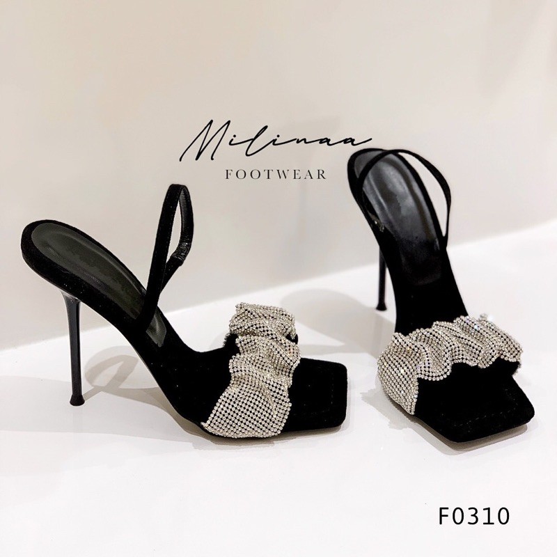 CAO GÓT SLINGBACK BẢN NHÚNG ĐÁ F0310
