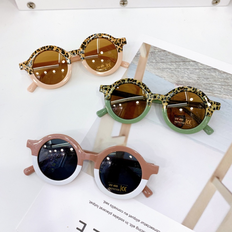 Kính Mát Gọng Tròn In Họa Tiết Da Báo Thời Trang Cho Bé Trai Và Gái 2022