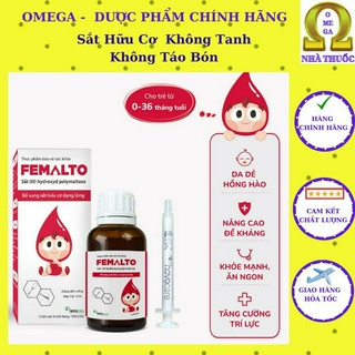  Sắt Hữu Cơ Femalto Lọ 15ml Và Lọ 30ml  HSD 2027  - Thơm Ngon Dễ Uống Không Tanh Không Gây Táo Bón 
