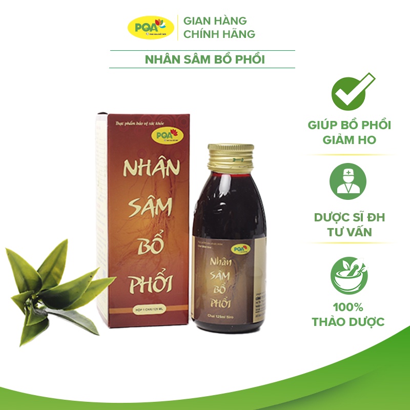 Nhân Sâm Bổ Phổi PQA Hỗ Trợ Thanh Họng, Giảm Ho, Long Đờm Và Thông Thoáng Đường Thở Hộp 125ml