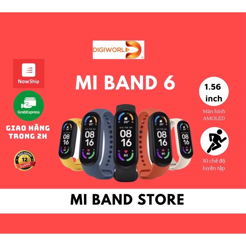( PHIÊN BẢN QUỐC TẾ) Vòng đeo tay Xiaomi Mi Band 6 CHÍNH HÃNG Màu Đen có đầy đủ Tiếng Việt (2h bằng Now,Grab)