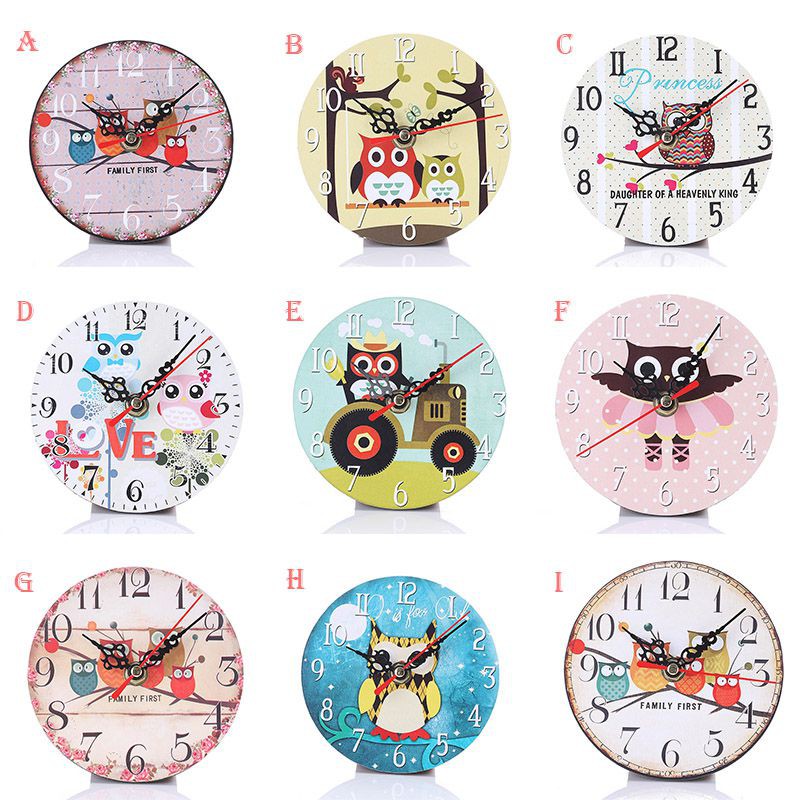 Đồng hồ treo tường họa tiết động vật hoạt hình trang trí phòng cho bé