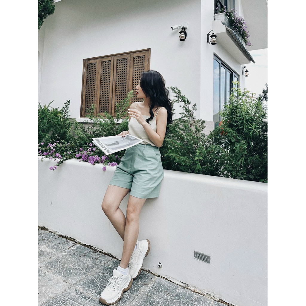 SHU SHI - Quần Đùi Lửng Xanh Mint ( Ảnh chính chủ của shop )