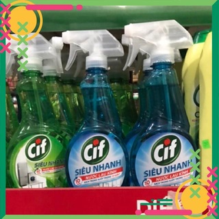 Chai nước lau kính/lau đa năng/ lau bếp cif 520ml