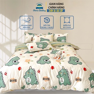 Bộ chăn ga gối poly tici mùa hè dày dặn, Bộ chăn ga 4 món chất cotton poly cao cấp mềm mịn - Otama Bedding