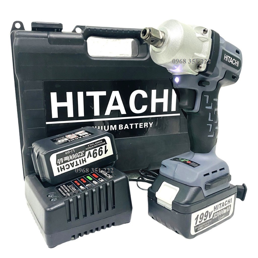 [ HÀNG CAO CẤP ] MÁY SIẾT BULONG HITACHI 199V, ĐỘNG CƠ KHÔNG CHỔI THAN, BẮN ỐC M24