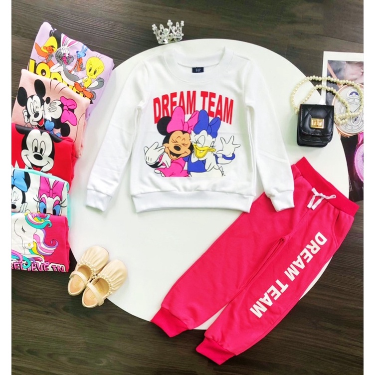 Bộ nỉ da cá g.ap bé gái đại 4-14y vnxk