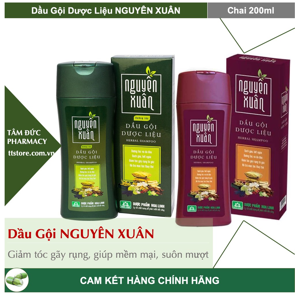 Dầu Gội Dược Liệu NGUYÊN XUÂN [Chai 200ml] - Dưỡng tóc và da đầu từ gốc, giúp tóc khoẻ, suôn mượt