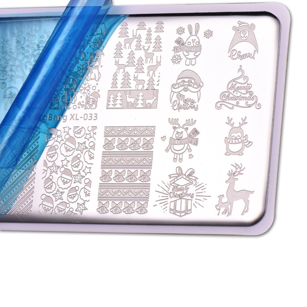 [Hàng mới về] Khuôn dập nổi chuyên dụng hỗ trợ trang trí móng nghệ thuật chủ đề Giáng sinh