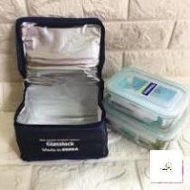Túi đựng hộp cơm giữ nhiệt Glasslock màu tím cm