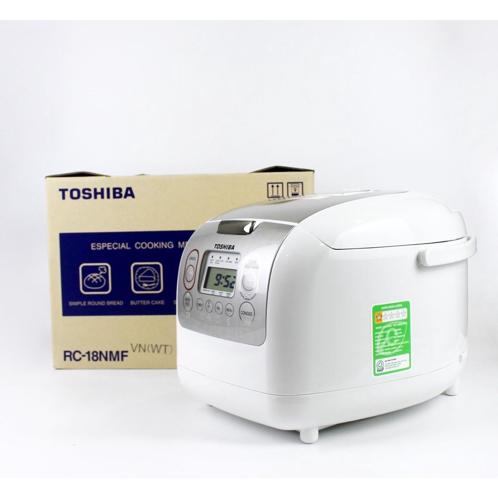 Nồi cơm điện tử Toshiba 1.8 lít RC-18NMFVN(WT) Mới 100% Chính Hãng- SX Thái Lan,Lồng nồi chống dính dày 4mm