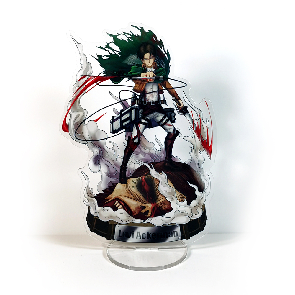Attack on Titan Shingeki no Kyojin Levi Rivaille fighting with Kemono no kyojin acrylic stand figure model desk decoration toy