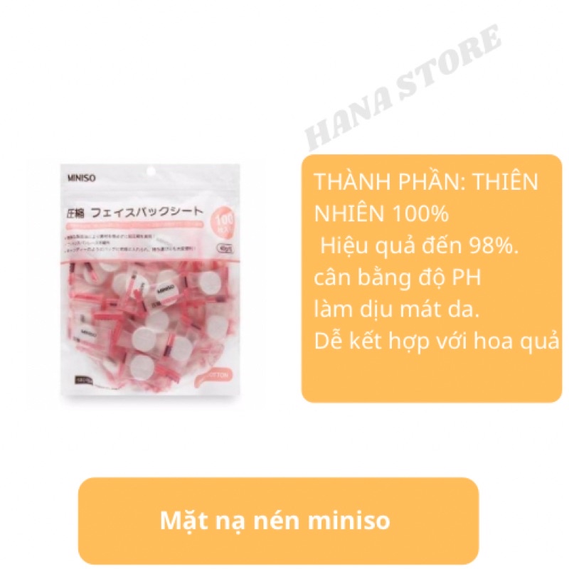 Mặt nạ giấy nén dưỡng da trắng da chống lão hóa dưỡng ẩm giảm mụn m mỹ phẩm Hana