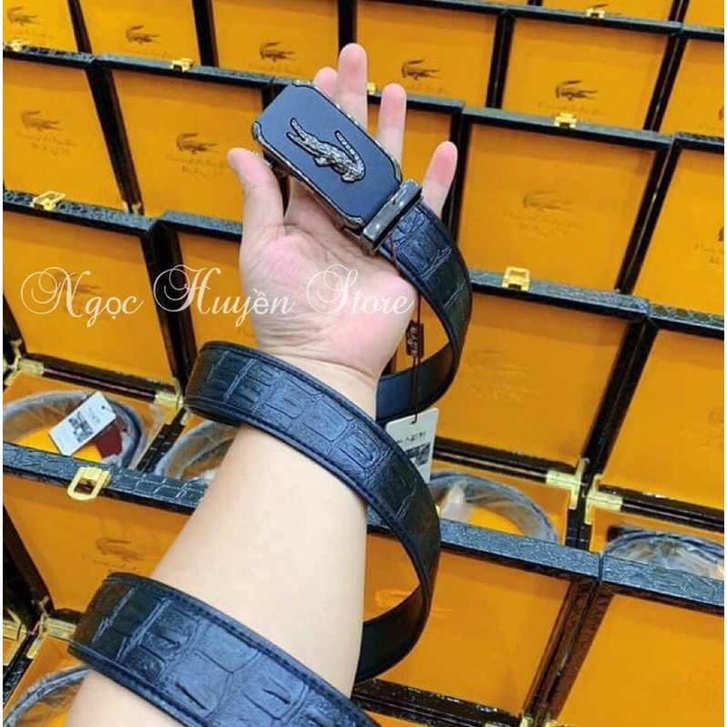 ⚡𝐇𝐀̀𝐍𝐆 𝐂𝐀𝐎 𝐂𝐀̂́𝐏⚡Thắt lưng nam da bò cao cấp mặt cá sấu da mềm bản to đẹp tặng kèm hộp gỗ sang trọng, lịch sự