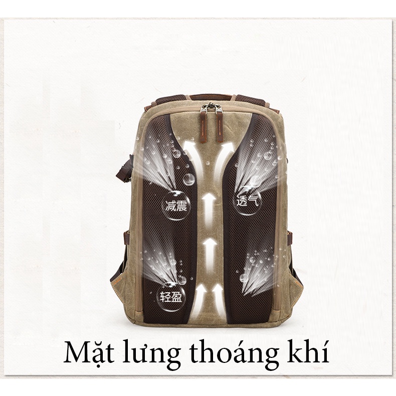 Balo đựng máy ảnh vải canvas Batik