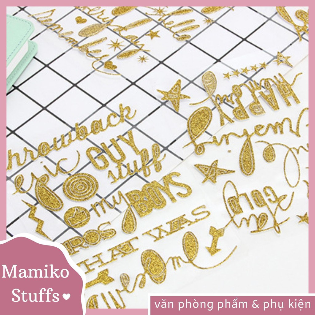 STICKER CHỮ DÁN TRANG TRÍ SCRAPBOOK, ALBUM, PLANNER ĐA DỤNG