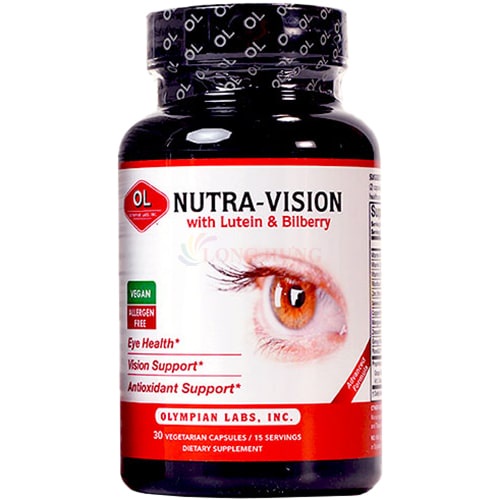 Viên uống Olympian Labs Nutra - Vision With Lutein & Bilberry hỗ trợ tăng cường thị lực