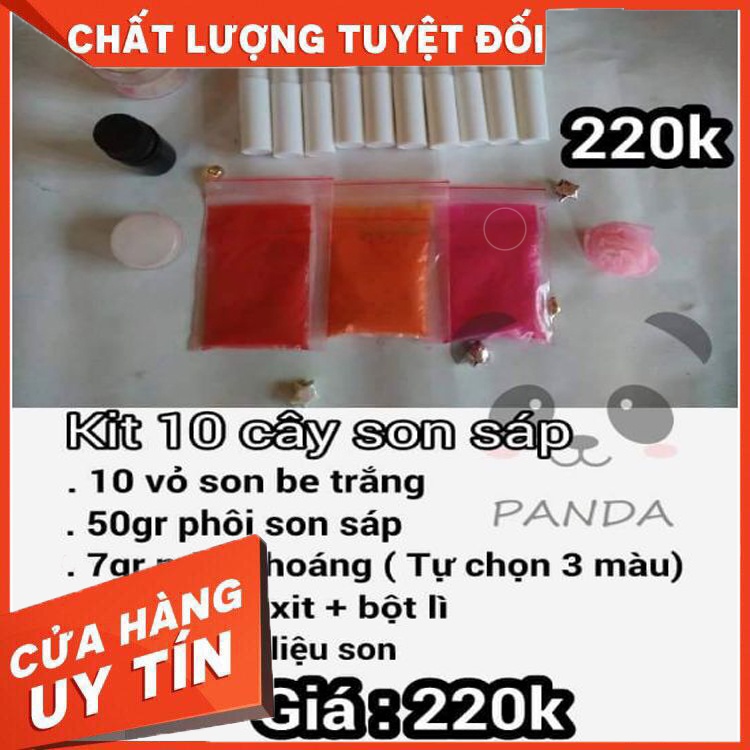 Set làm son sáp dưỡng 10c Nguyên liệu làm mỹ phẩm Nguyên liệu làm son handmde <3 Panda Store