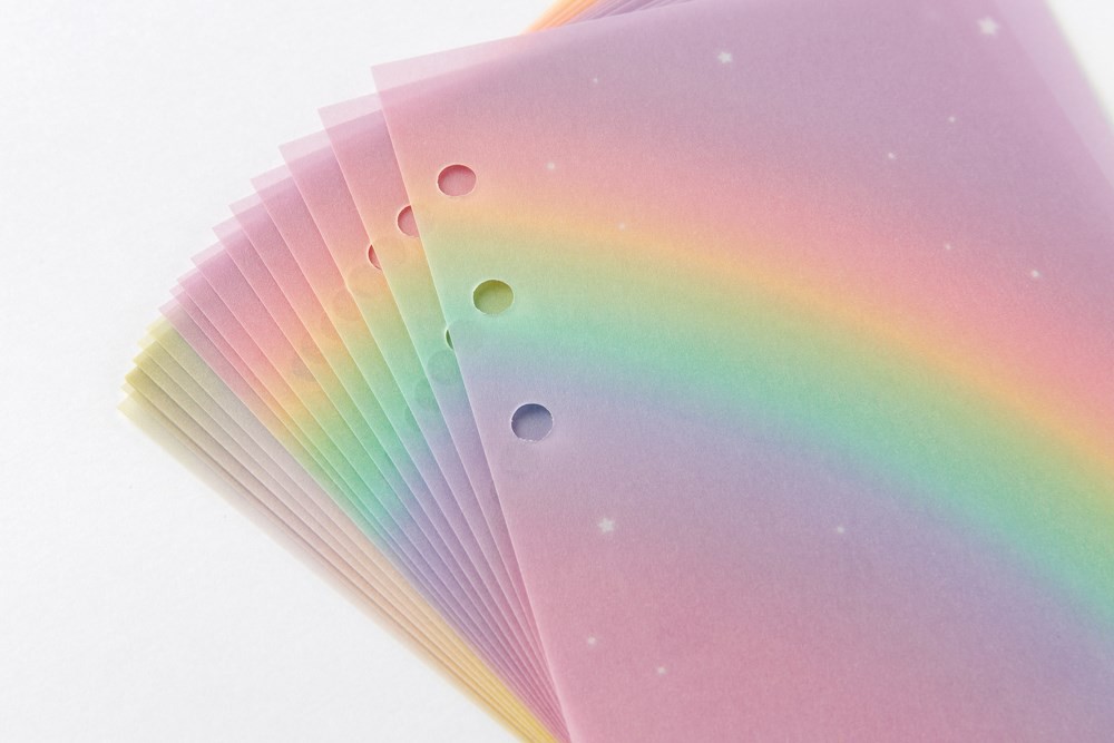 Giấy Trang Trí ARTBOX Hàn Quốc Có Đục Lỗ Bìa Nhuộm Màu Cầu Vồng Cỡ A6