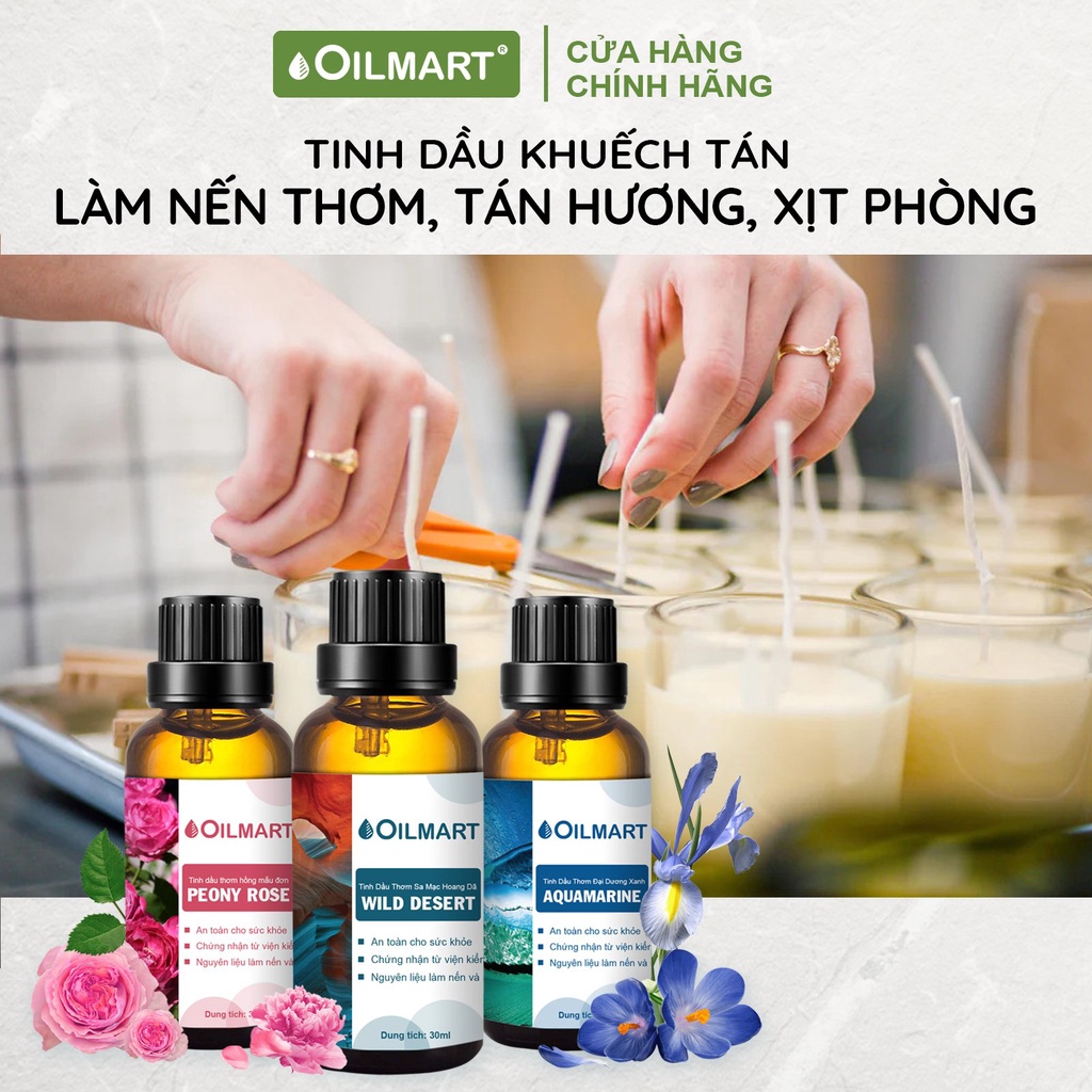 Tinh Dầu Thơm Oilmart Làm Nến Thơm, Khuếch Tán, Tán Hương, Xịt Phòng 15/30ml