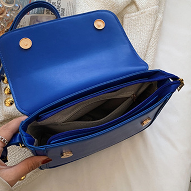 Túi đeo vai IELGY hình vuông cỡ nhỏ màu sắc tương phản phong cách cổ điển thời trang cho nữ