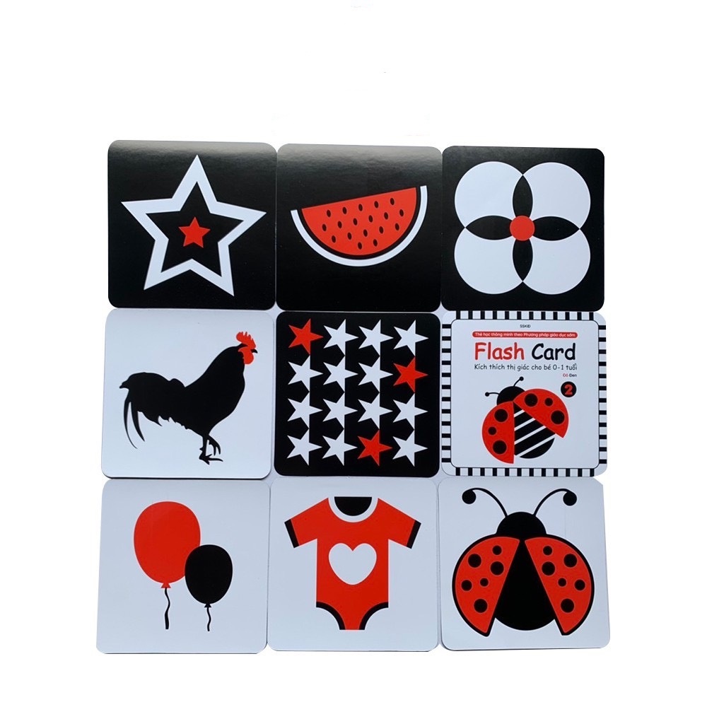 Thẻ Flash card kích thích thị giác cho bé từ 0-1 tuổi theo phương pháp giáo dục sớm