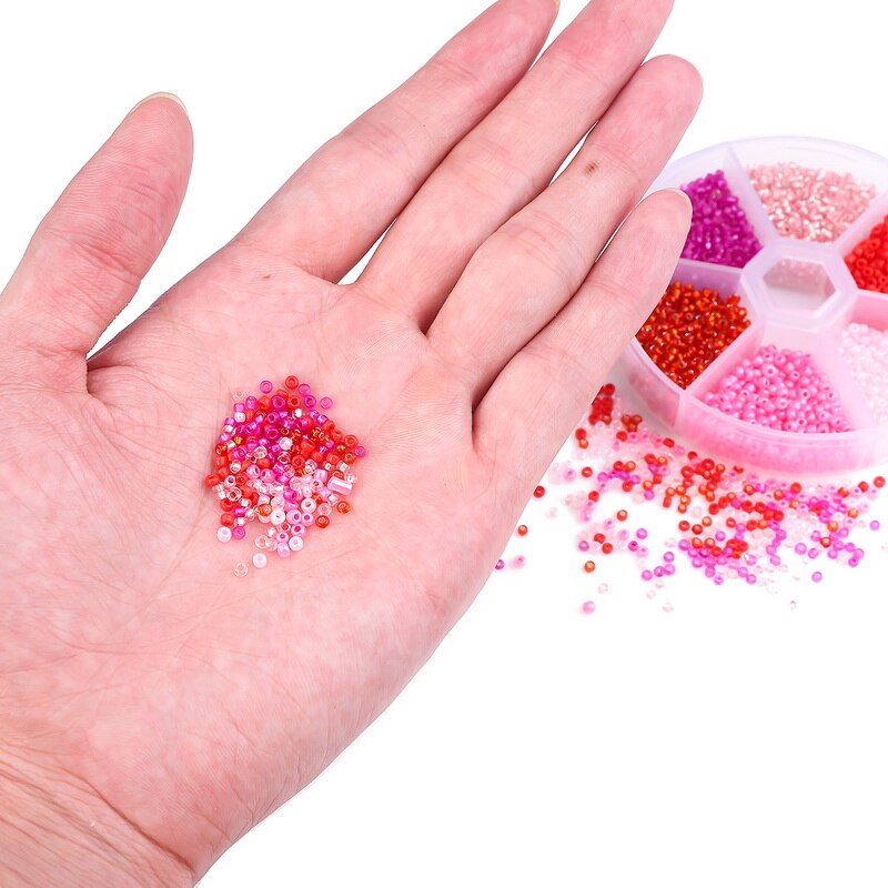 3900 Hạt xỏ lỗ bằng thủy tinh 2mm trộn nhiều màu sắc dùng làm trang sức