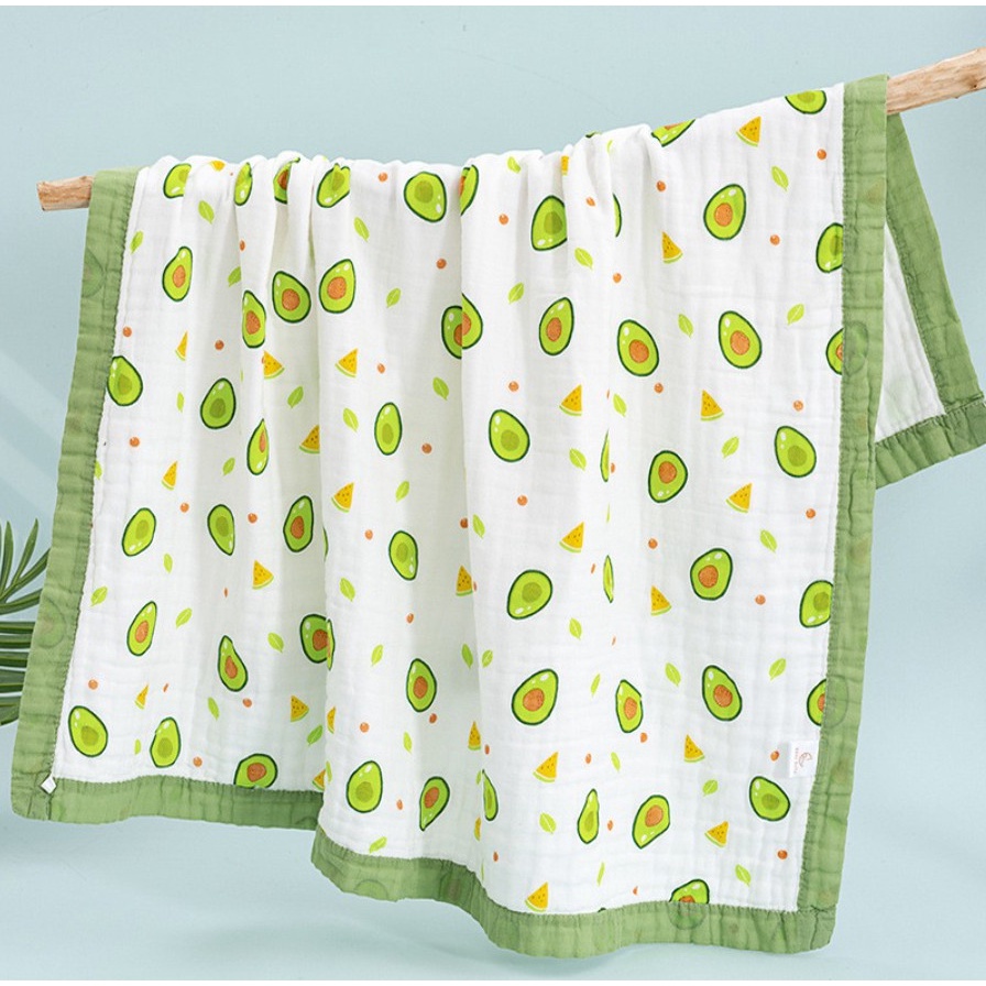 Chăn xô cho bé sơ sinh bo viền đa năng 6 lớp, mềm xô sợi tre siêu mềm mịn thoáng mát 1mx1m1