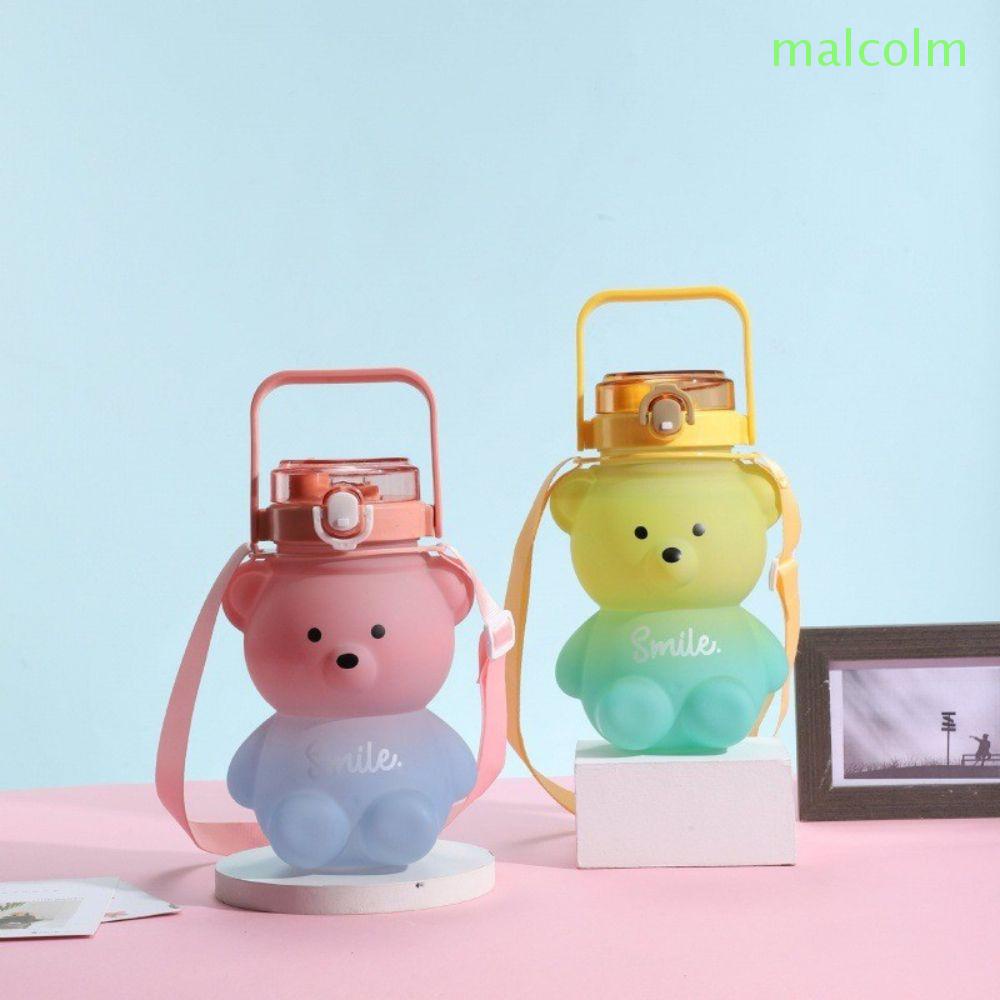 Bình Nước Malcom Dung Tích Lớn Có Ống Hút Họa Tiết Dễ Thương Cho Bé Gái