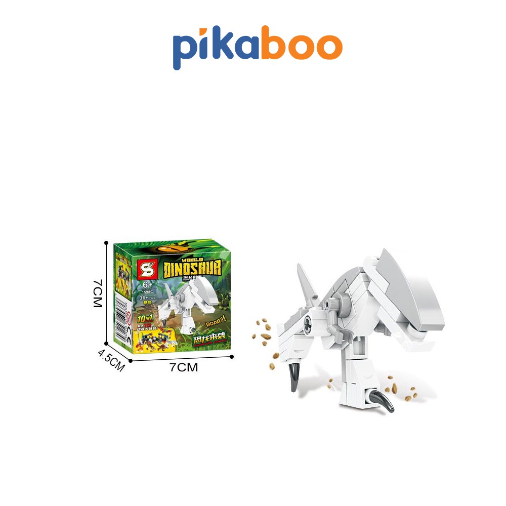 Đồ chơi lắp ráp khủng long 3D mini Pikaboo cho bé trai và bé gái thiết kế nhựa PP an toàn cho bé