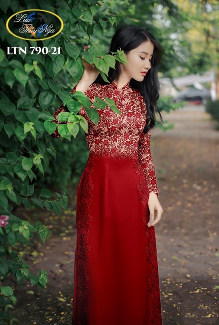 Vải áo dài giả ren