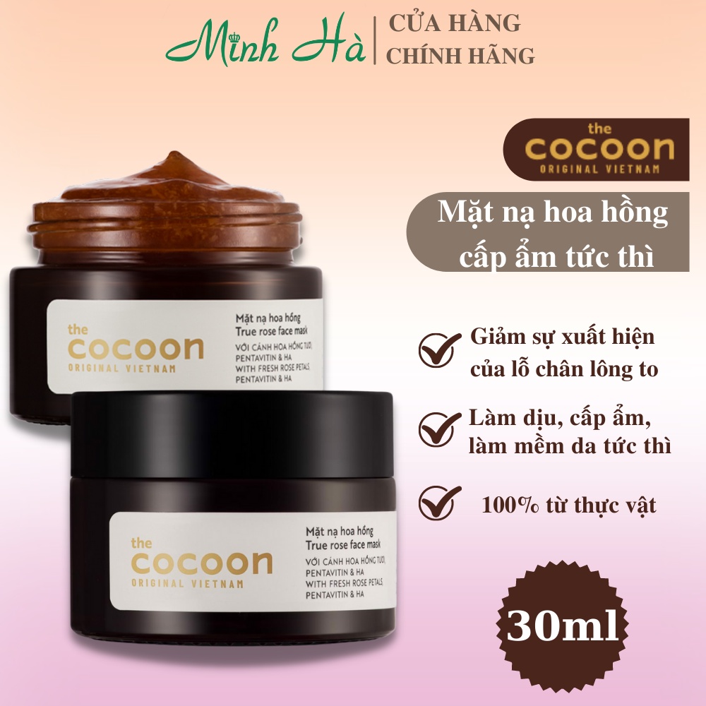 Mặt nạ hoa hồng True Rose Face Mask Cocoon 30ml giúp dưỡng ẩm da làm dịu