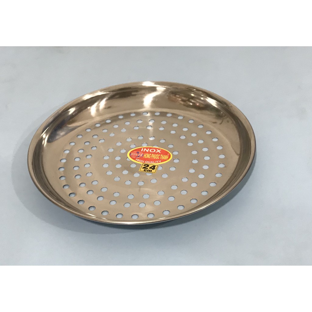 Dĩa hấp inox size 24cm dùng để hấp, chưng các món ăn