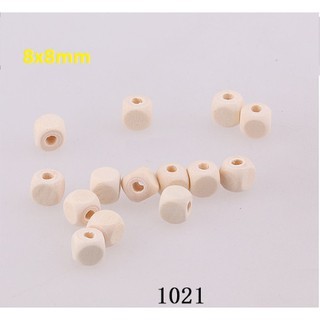 10-20 hạt gỗ vuông trơn&amp; chữ nhiều màu làm đồ chơi, trang trí thủ công(5gam)