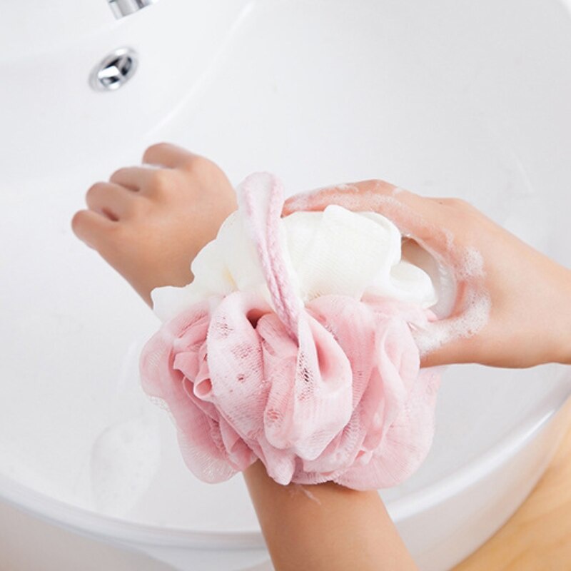 Bông tắm lưới mềm mại làm sạch da hai màu cỡ lớn tiện dụng