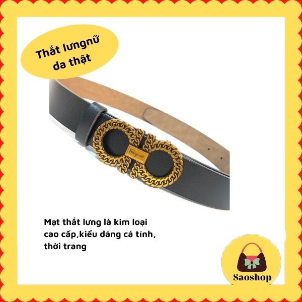 Thắt lưng nữ dây nịt nữ cá tính thời trang cao cấp, chất da 1 miếng mặt thắt lưng nữ cá tính- M12